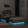 Rama łóżka z wezgłowiem i LED, dąb sonoma, 75x190 cm