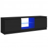Szafka pod TV z oświetleniem LED, czarna, 120 x 30 x 35,5 cm