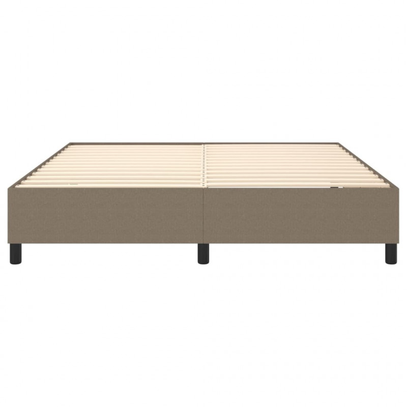 Rama łóżka bez materaca, taupe, 160x200 cm, obita tkaniną