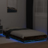 Rama łóżka z LED, przydymiony dąb, 75x190 cm