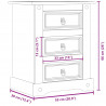 Szafka nocna Corona, 53x39x66 cm, lite drewno sosnowe