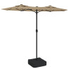 Podwójny parasol ogrodowy z LED, taupe, 316x240 cm