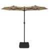Podwójny parasol ogrodowy z LED, taupe, 316x240 cm