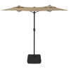 Podwójny parasol ogrodowy z LED, taupe, 316x240 cm