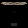 Podwójny parasol ogrodowy z LED, taupe, 316x240 cm