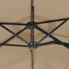Podwójny parasol ogrodowy z LED, taupe, 316x240 cm