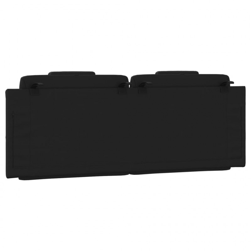 Poduszka na wezgłowie, czarna, 140 cm, sztuczna skóra