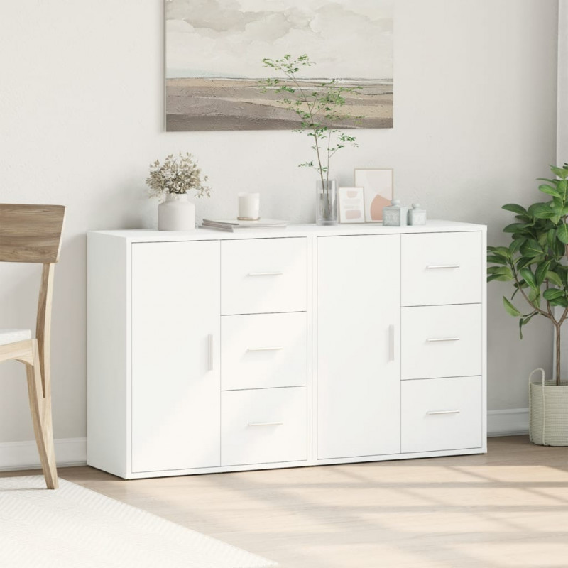 Szafki, 2 szt., białe, 60x31x70 cm, materiał drewnopochodny