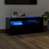 Szafka pod TV z oświetleniem LED, czarna, 90x35x40 cm