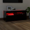 Szafka pod TV z oświetleniem LED, czarna, 90x35x40 cm