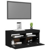 Szafka pod TV z oświetleniem LED, czarna, 90x35x40 cm