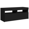 Szafka pod TV z oświetleniem LED, czarna, 90x35x40 cm