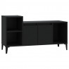 Szafka pod TV, czarna, 100x35x55 cm, materiał drewnopochodny