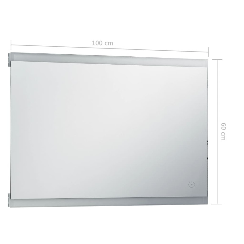 Lustro łazienkowe z LED i czujnikiem dotykowym, 100x60 cm