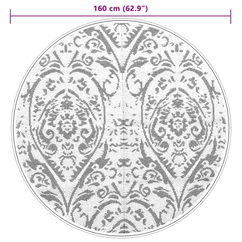 Dywan na zewnątrz, pomarańczowo-biały, Ø160 cm, PP