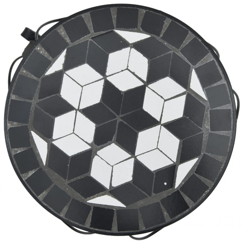 Stojaki na rośliny, 3 szt., czarno-białe, ceramiczne