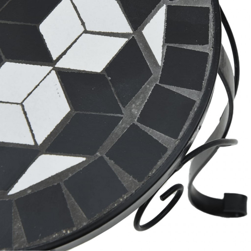 Stojaki na rośliny, 3 szt., czarno-białe, ceramiczne