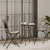 Składane krzesła bistro, 2 szt,. terakotowo-białe, ceramiczne