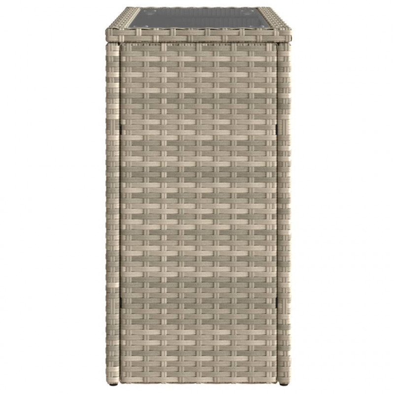Stolik ogrodowy ze szklanym blatem, jasnoszary, 58x27,5x55 cm