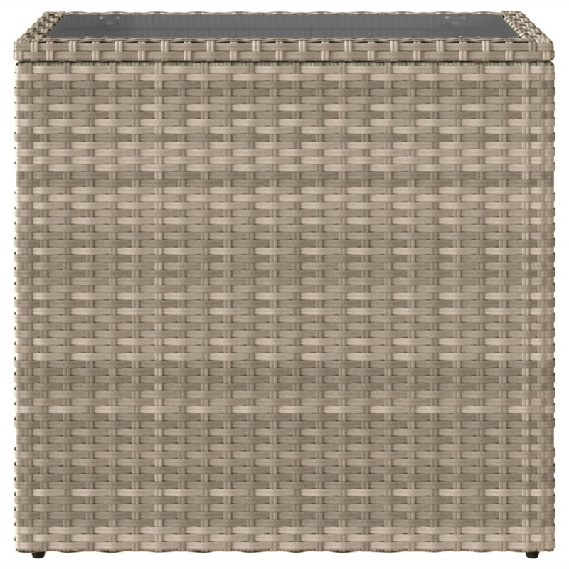 Stolik ogrodowy ze szklanym blatem, jasnoszary, 58x27,5x55 cm