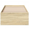 Łóżko bez materaca, dąb sonoma, 75x190 cm