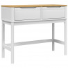 Stolik konsolowy FLORO, biały, 89,5x36,5x73 cm, drewno sosnowe