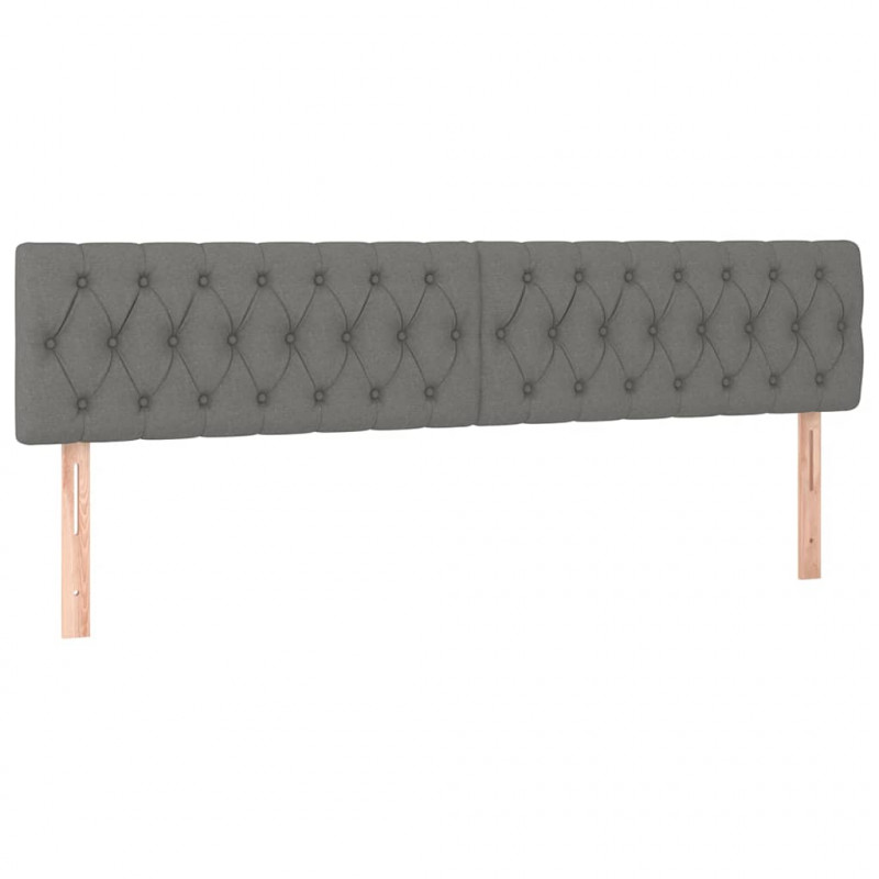 Łóżko kontynentalne z materacem, ciemnoszare, 120x190cm tkanina