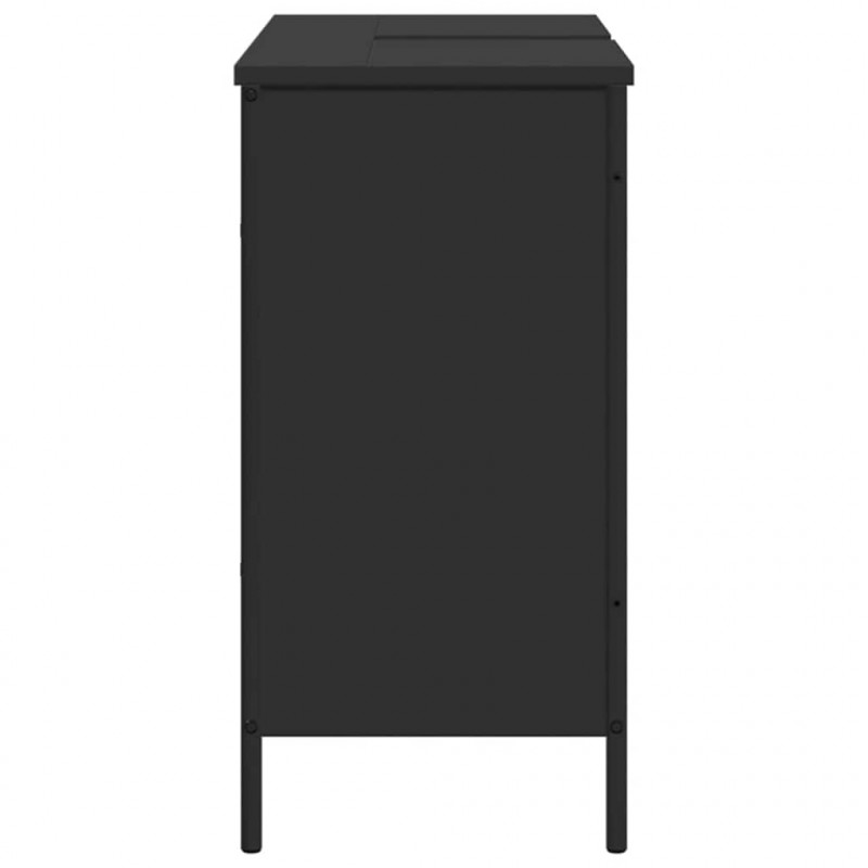 Szafka pod umywalkę, czarna, 80x30x60 cm
