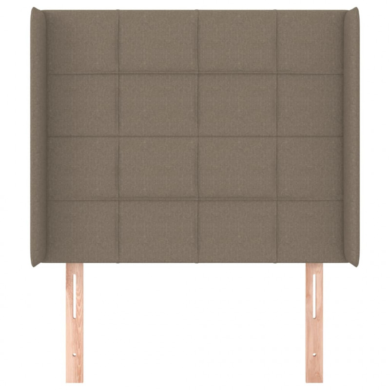 Zagłówek uszak, taupe, 83x16x118/128 cm, tkanina