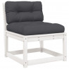 5-cz. zestaw mebli ogrodowych z poduszkami, biały, sosnowy