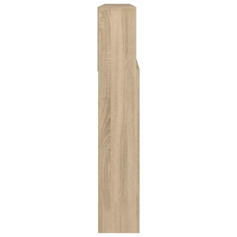 Wezgłowie łóżka z półkami, dąb sonoma, 220x19x103,5 cm