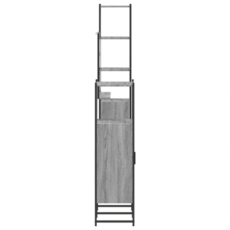 4-częściowy zestaw szafek łazienkowych, szary dąb sonoma