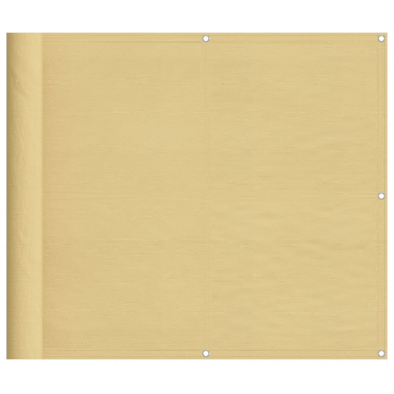 Parawan balkonowy, piaskowy, 90x800 cm, 100% poliester Oxford