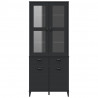 Kredens VIKEN, czarny, 80x40x190 cm, lite drewno sosnowe