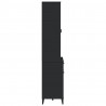 Kredens VIKEN, czarny, 80x40x190 cm, lite drewno sosnowe