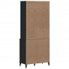 Kredens VIKEN, czarny, 80x40x190 cm, lite drewno sosnowe