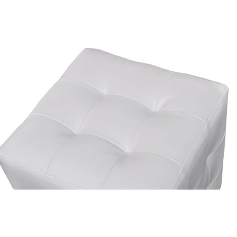 Taborety w kształcie kostek, białe