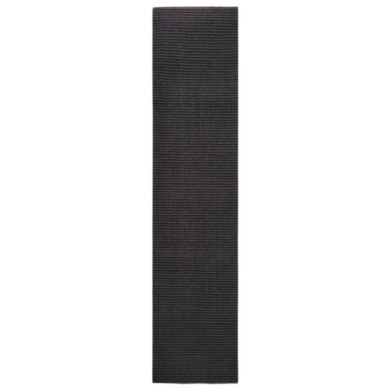 Dywanik, naturalny sizal, 80x350 cm, czarny