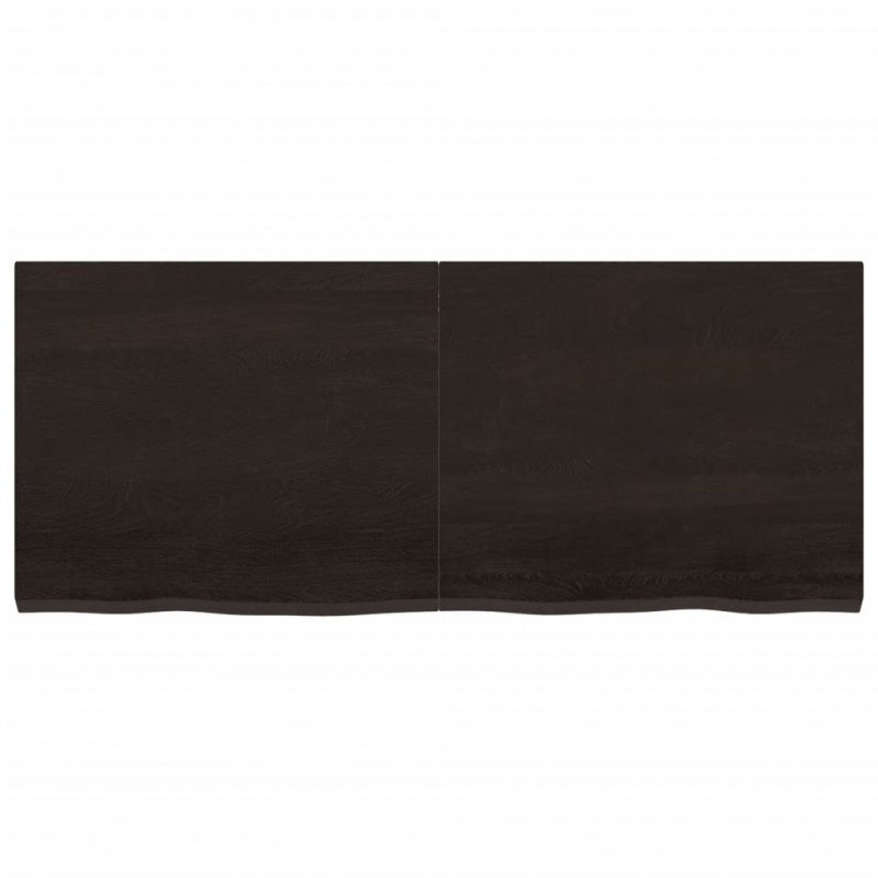 Blat stołu, ciemnobrązowy, 120x50x(2-4) cm, lite drewno dębowe