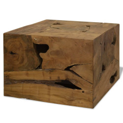 Stolik kawowy z drewna tekowego, 50 x 50 x 35 cm, brązowy