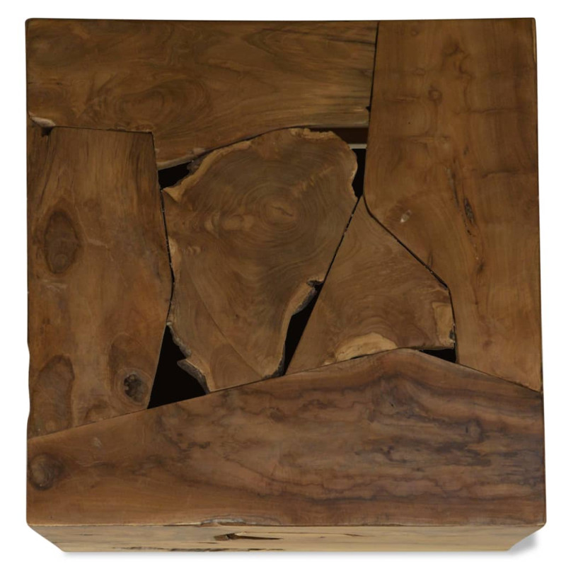Stolik kawowy z drewna tekowego, 50 x 50 x 35 cm, brązowy
