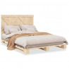 Rama łóżka z wezgłowiem, 140x200 cm, lite drewno sosnowe