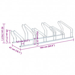 Stojak na 6 rowerów, wolnostojący, stal galwanizowana