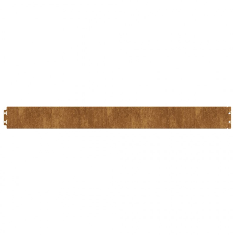 Obrzeża trawnikowe, 10 szt., 10x103 cm, giętkie, stal Corten