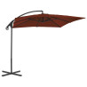 Parasol wiszący ze stalowym słupkiem, 250x250 cm, terakota