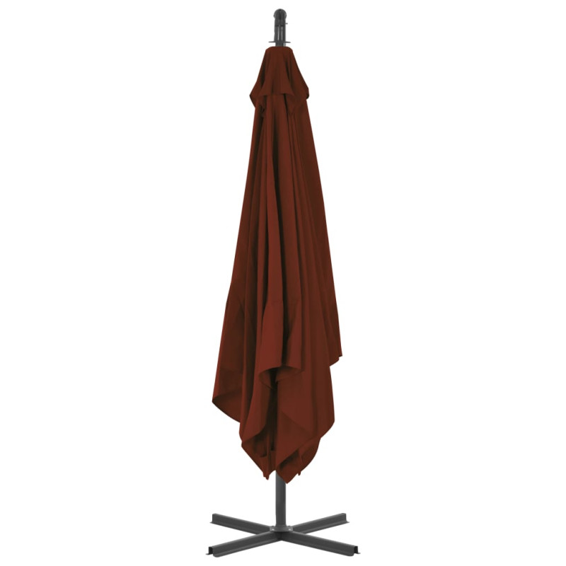 Parasol wiszący ze stalowym słupkiem, 250x250 cm, terakota