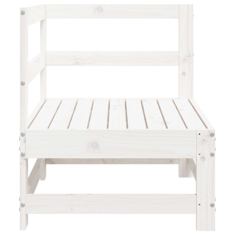 Ogrodowa sofa narożna, biała, lite drewno sosnowe