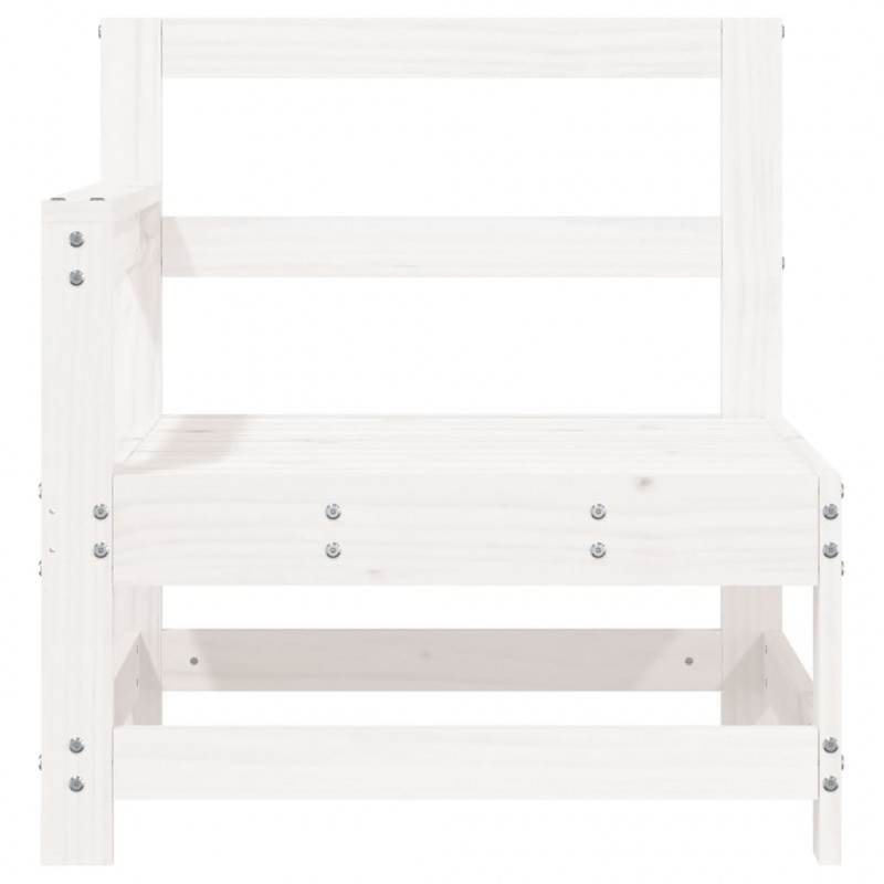 Ogrodowa sofa narożna, biała, lite drewno sosnowe