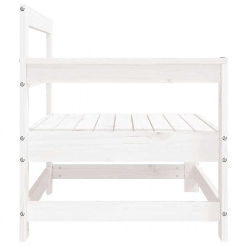 Ogrodowa sofa narożna, biała, lite drewno sosnowe