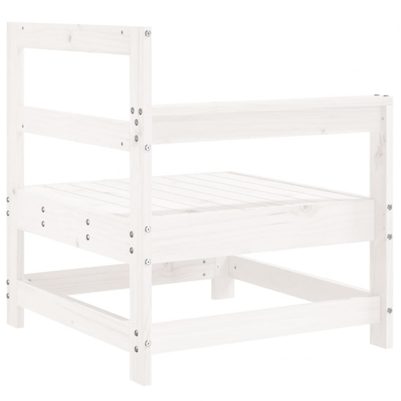 Ogrodowa sofa narożna, biała, lite drewno sosnowe